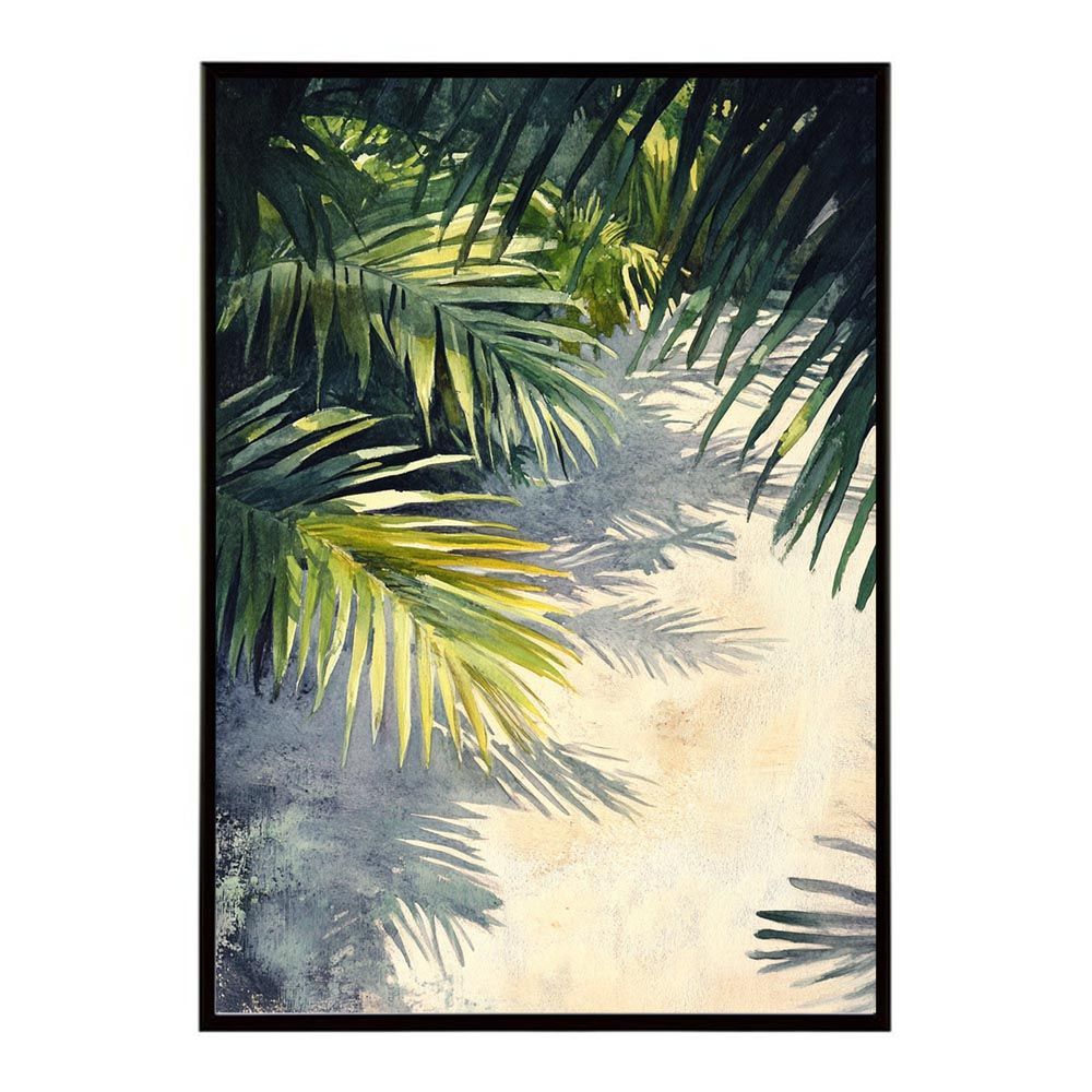 B4サイズ（約25x36cm）】【lh-poster-9976】【フレーム付き】ヤシの木 パームツリー ココナッツ 緑, image size:1000x1000