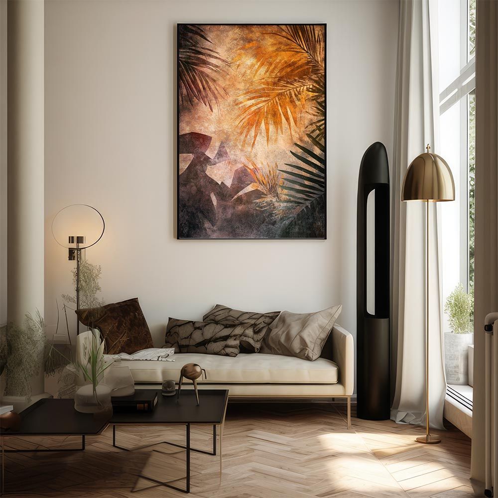 A2サイズ（約42x59cm）】【lh-poster-9977】【フレーム付き】ヤシの木