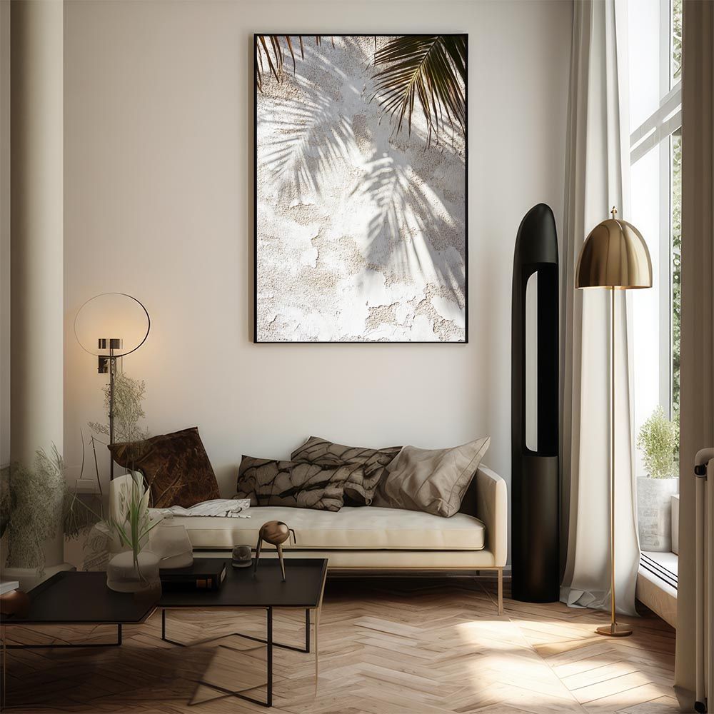 【A1サイズ（約59x84cm）】【lh-poster-9984】【フレーム付き】ヤシの木 パームツリー ココナッツ 緑 植物 サーフ シンプル ミニマリスト ポスター 縦 インテリア