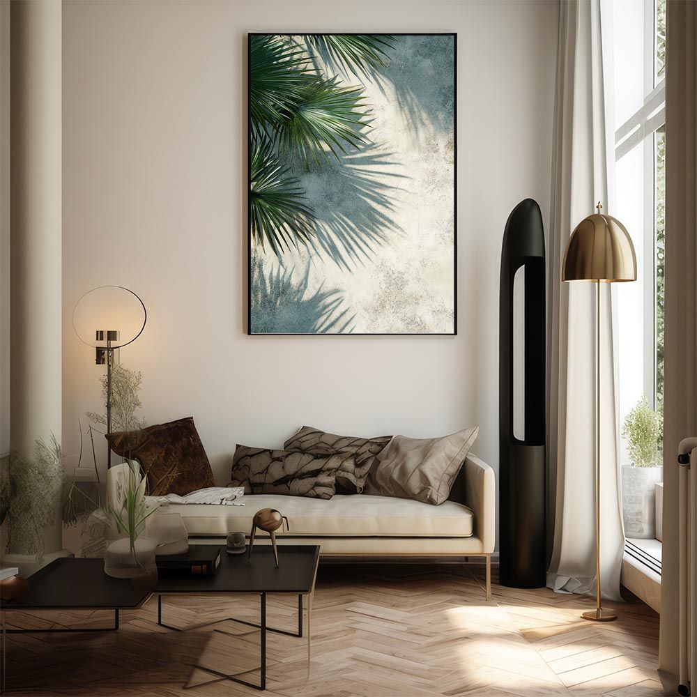 【A1サイズ（約59x84cm）】【lh-poster-9986】【フレーム付き】ヤシの木 パームツリー ココナッツ 緑 植物 サーフ シンプル ミニマリスト ポスター 縦 インテリア