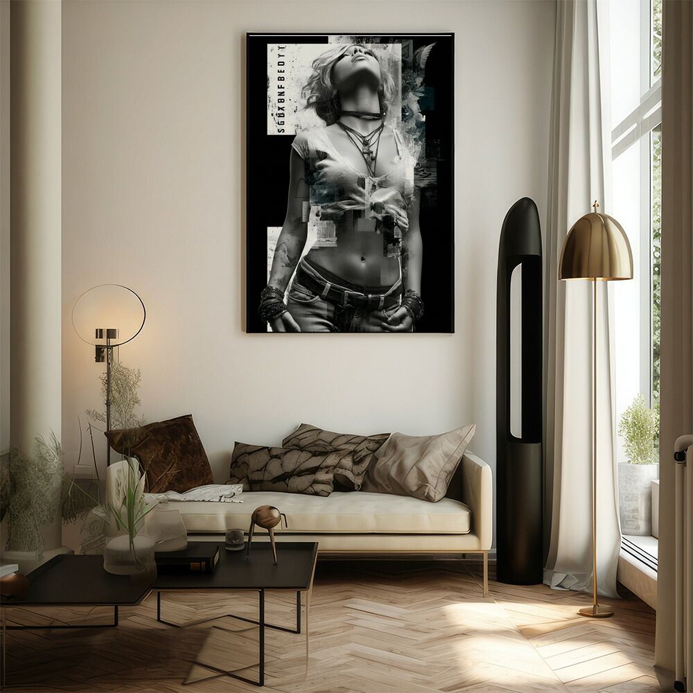 B1サイズ（約73x103cm）】【lm-poster-1069】【フレーム付き】白黒