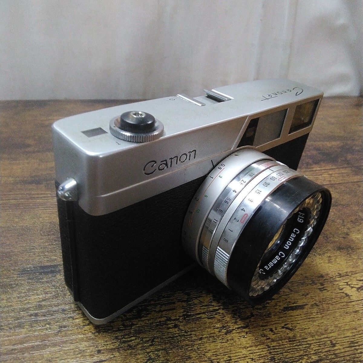 昭和レトロ キャノン フィルムカメラ 「Canonet (現状品)」ケース付き