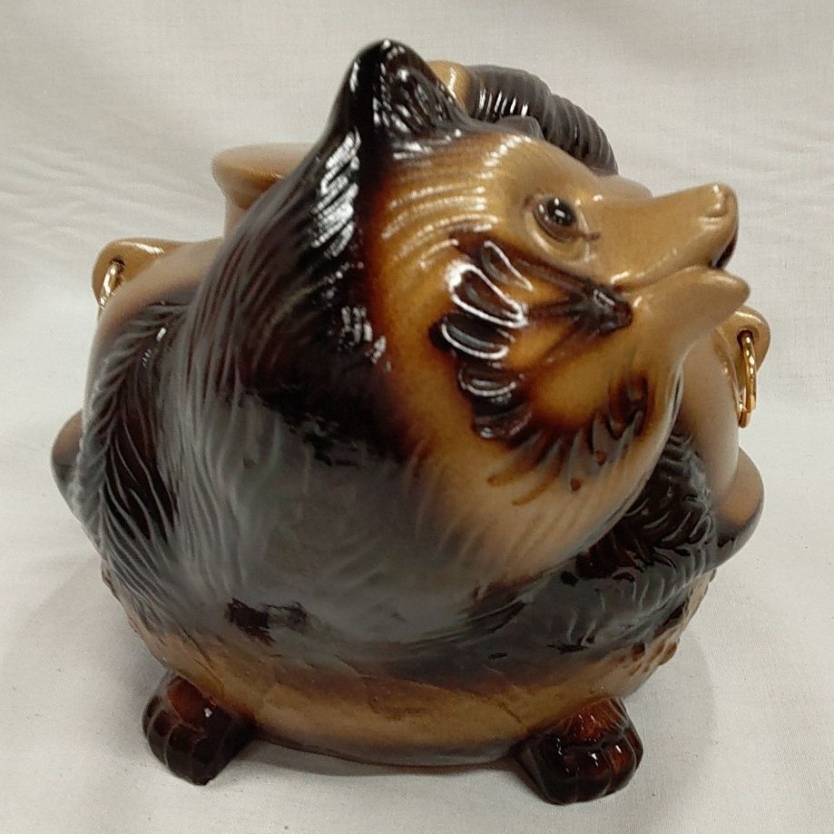 ぶんぶく茶釜 たぬき 縁起物 置物 陶器 インテリア オブジェ P934