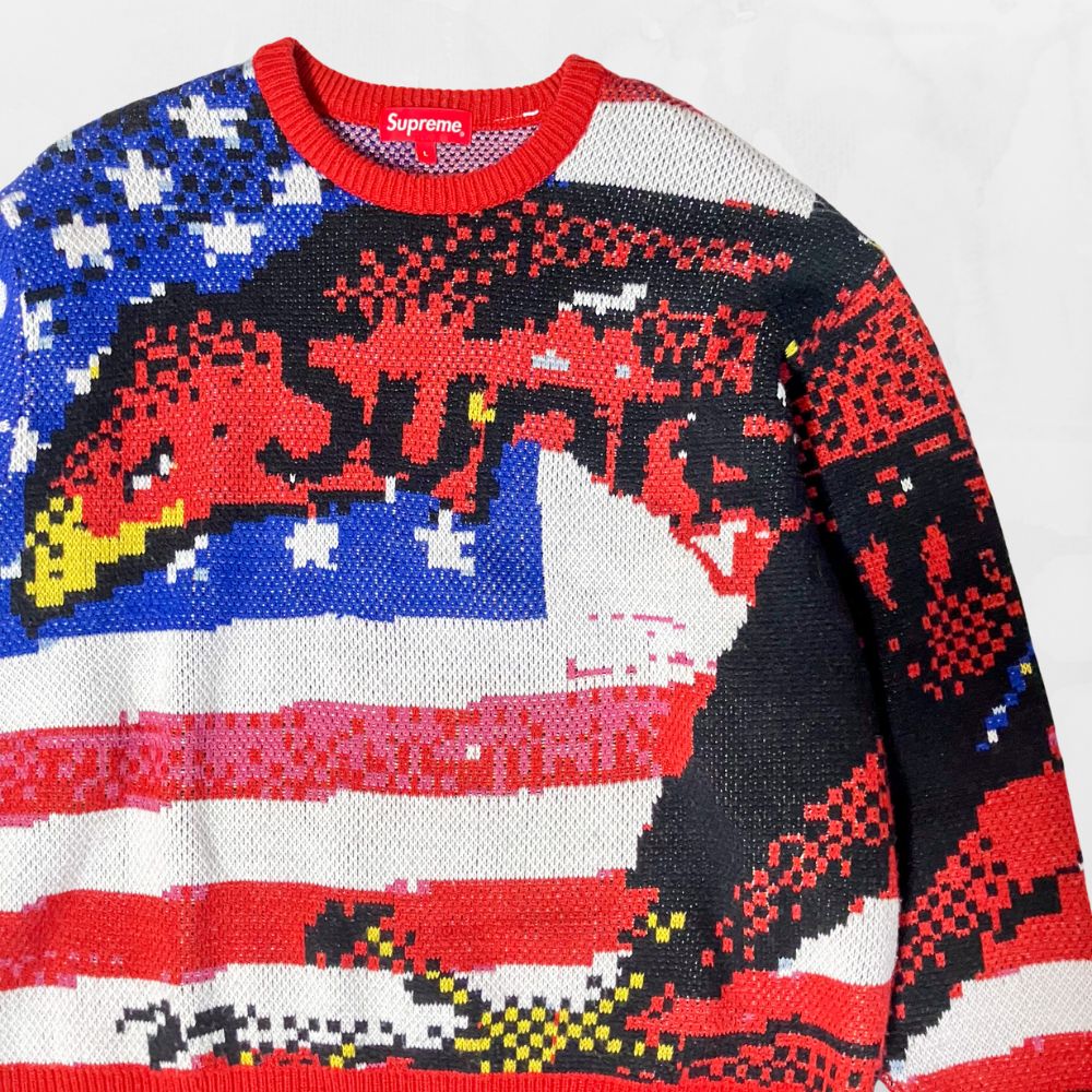 Supreme シュプリーム 星条旗ニットセーター L USA柄 国旗柄 2014FW