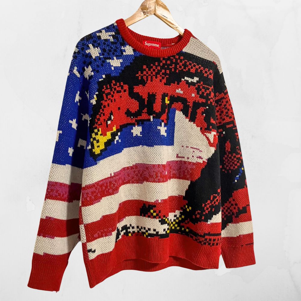 Supreme シュプリーム 星条旗ニットセーター L USA柄 国旗柄 2014FW