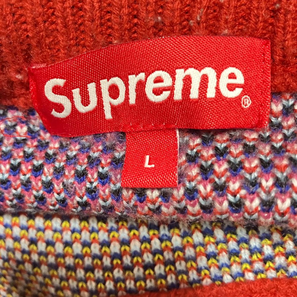 Supreme アメリカ国旗ニットセーター Lサイズ Supreme】Target Sweater Black 星条旗ジャカードニット 25FW (Supreme