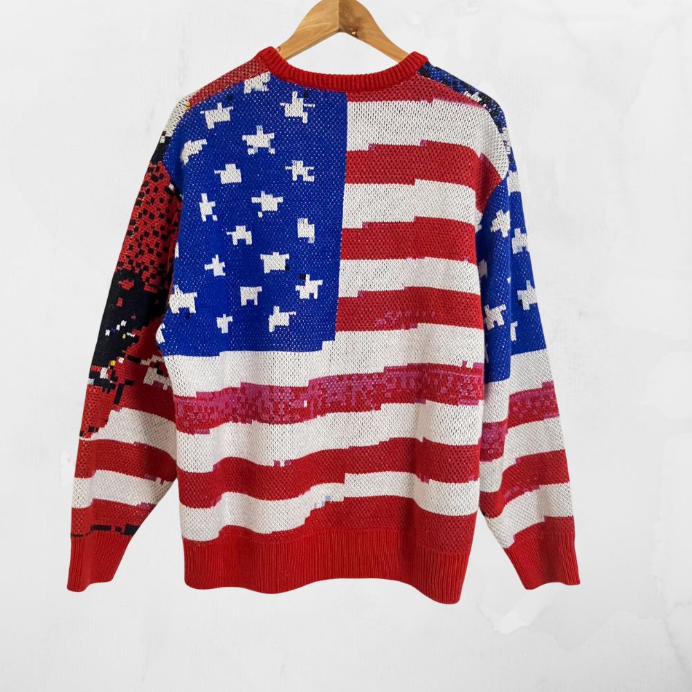 シュプリーム国旗ニット　supreme Supreme シュプリーム 星条旗ニットセーター L USA柄 国旗柄 2014FW