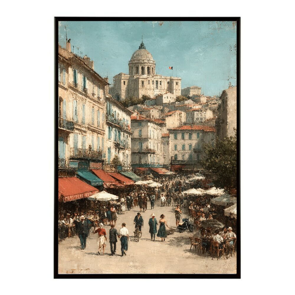 A 約59 x 84 cm lm poster 1179 フレーム付き 地中海 ポスター 南欧風 海 青い街並み アートプリント インテリア 壁掛け 北欧 リゾート風 リビング 玄関 寝室 カフェ