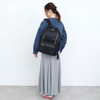 柄生地10ポケット A4対応リュック A4収納可能 2025新作 COOCO