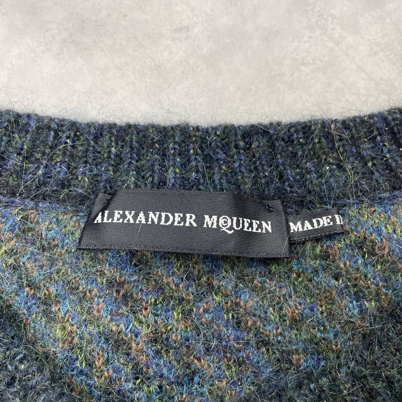 アレキサンダーマックイーン　2022AW　総柄ニット　コットン　イタリア製　M ALEXANDER McQUEEN アレキサンダーマックイーン ニットトップス クルー