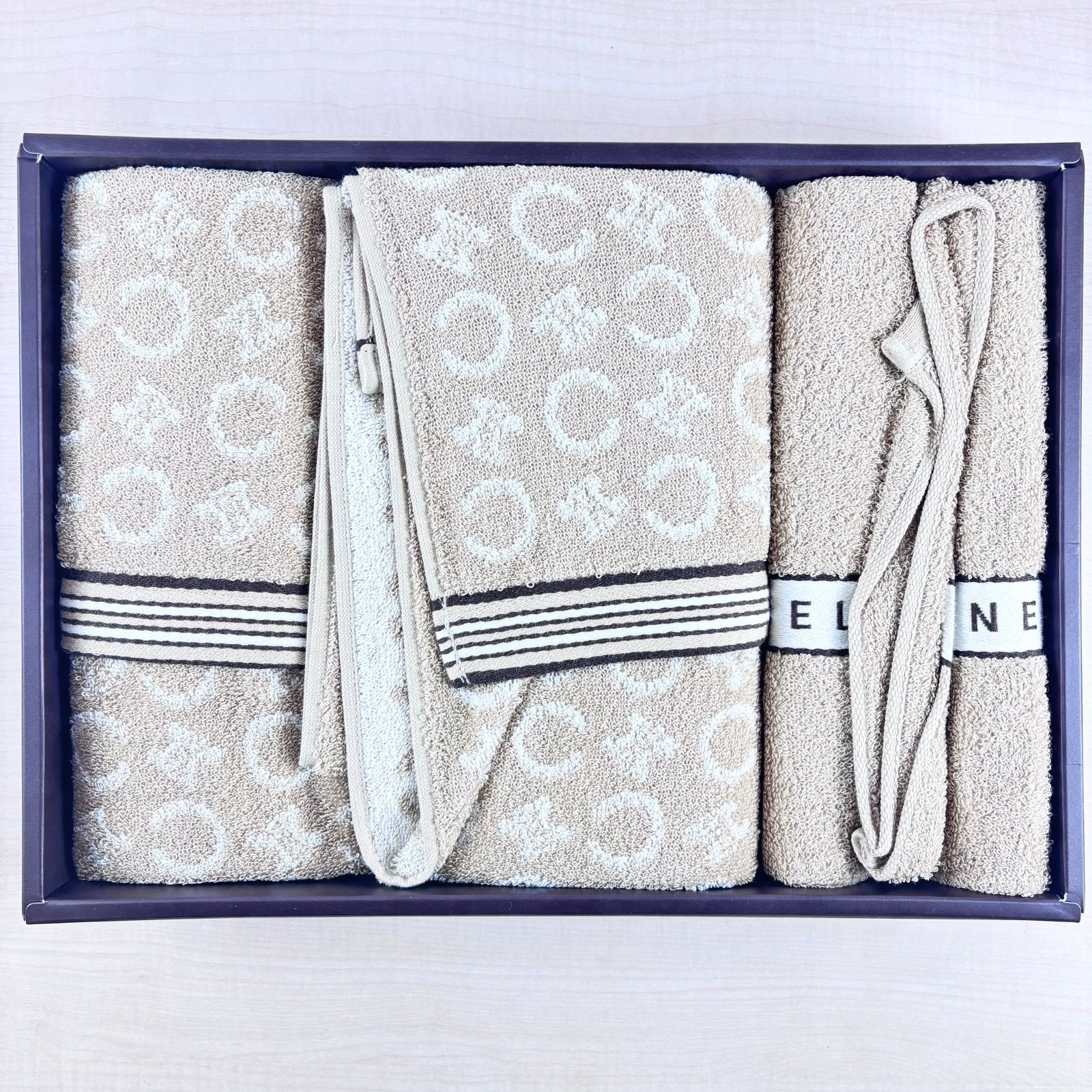 未使用品】CELINE 西川産業 タオルセット 綿100％ バスタオル フェイス