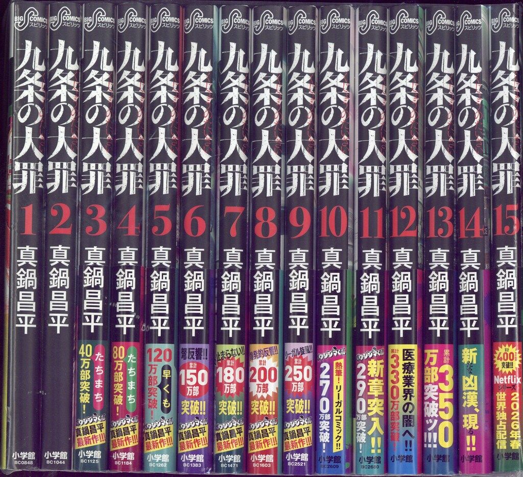 小学館 ビッグコミックス 真鍋昌平 九条の大罪　1~15巻 最新セット