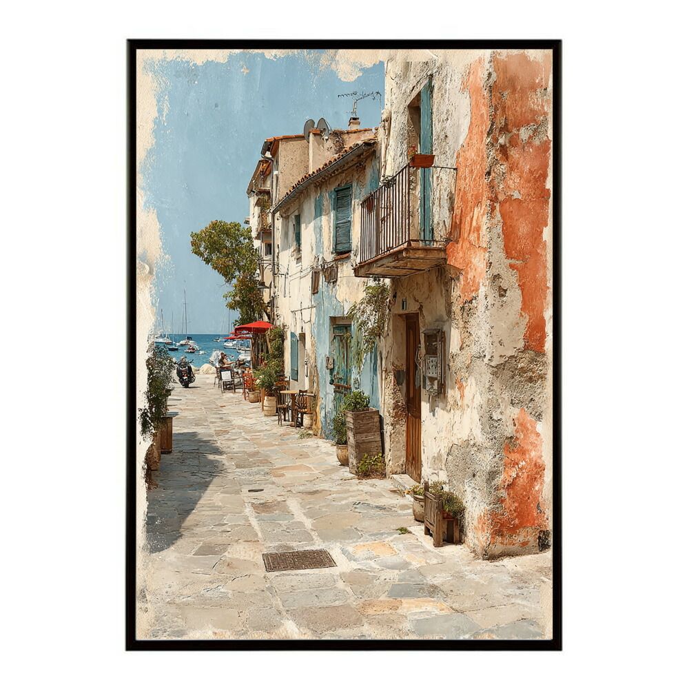 B4サイズ（約25x36cm）】【lm-poster-1246】【フレーム付き】地中海