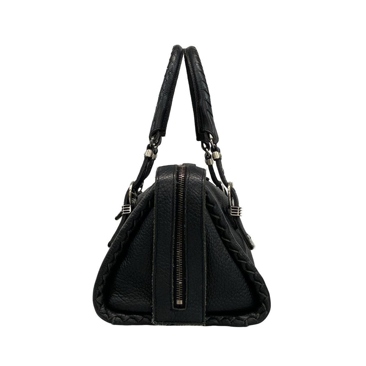 ＊USED＊ボッテガヴェネタ イントレチャート レザー ハンドバッグ 黒 ボッテガヴェネタ BOTTEGAVENETA イントレチャート ハンドバッグ ミニ