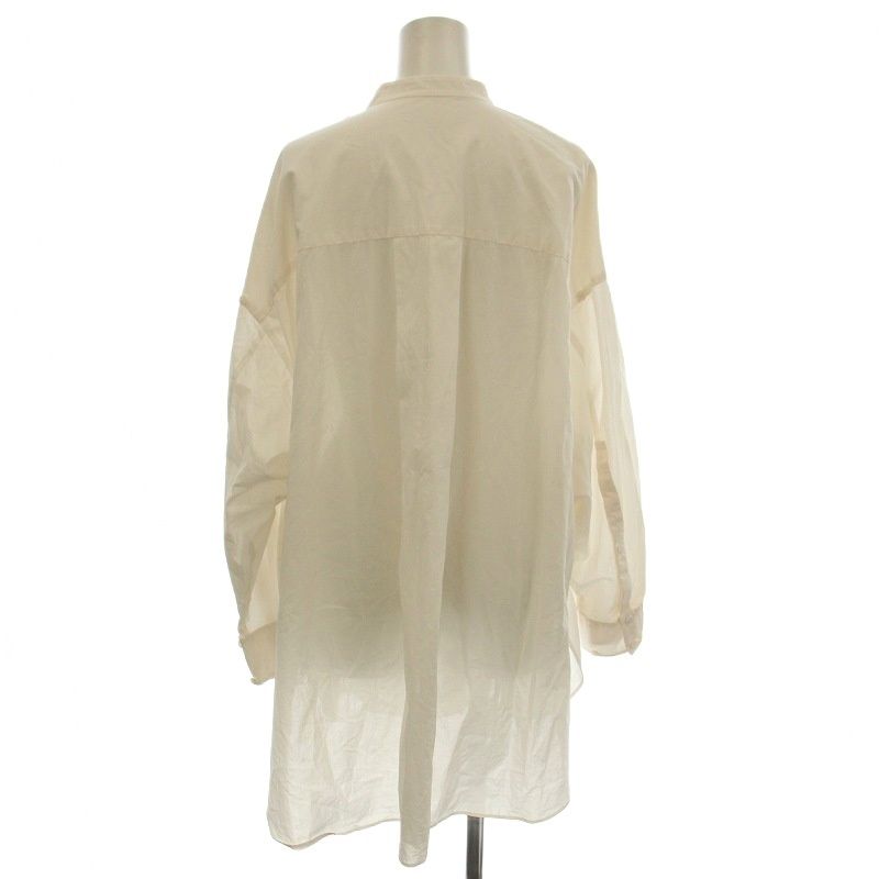 エンフォルド ENFOLD 25 SS SUMMER LOOSE SHIRT バンド シャツ ブラウス 長袖 38 ライトピンク -2311 G