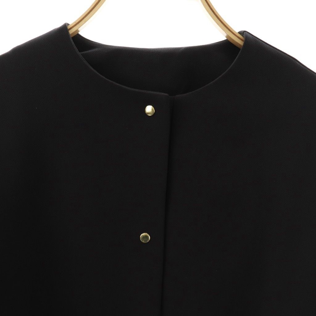 yori ヨリ ポケットフリルジャケット ジャケット ノーカラー ヨリ yori ポケットフリルジャケット ノーカラー F 売れ筋 ネイビー