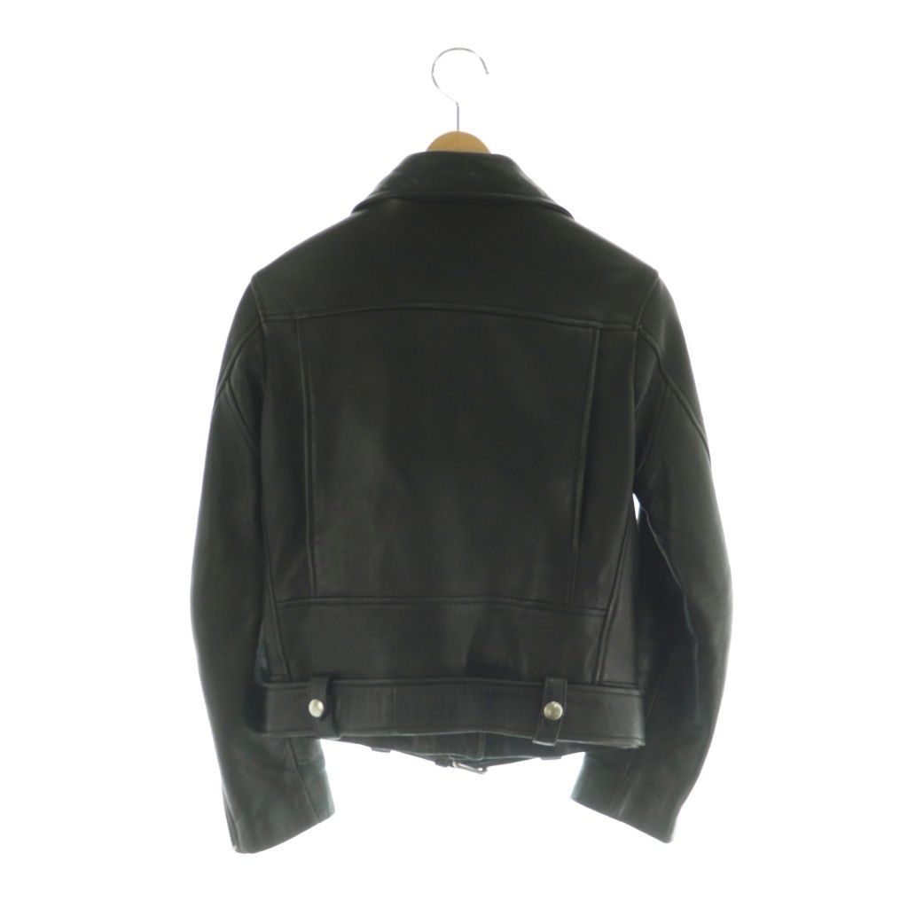 アクネ ストゥディオズ Acne Studios MOCK ダブル ライダースジャケット 羊革 レザー 32 黒 ブラック MI OS