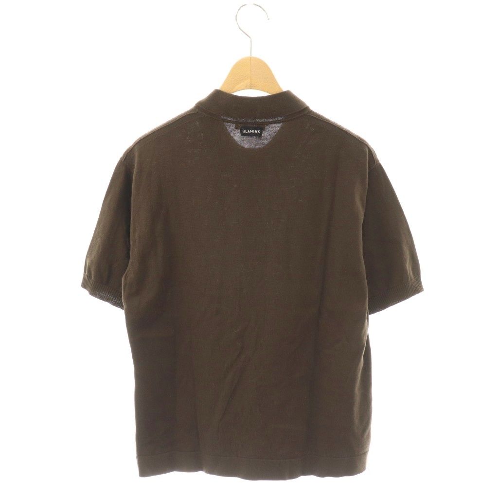 ブラミンク BLAMINK コットンニットポロシャツ カットソー 36 ブラウン CX OS