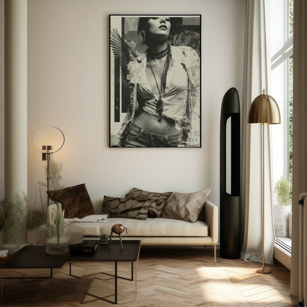 A1サイズ（約59x84cm）】【lm-poster-1358】【フレーム付き】白黒
