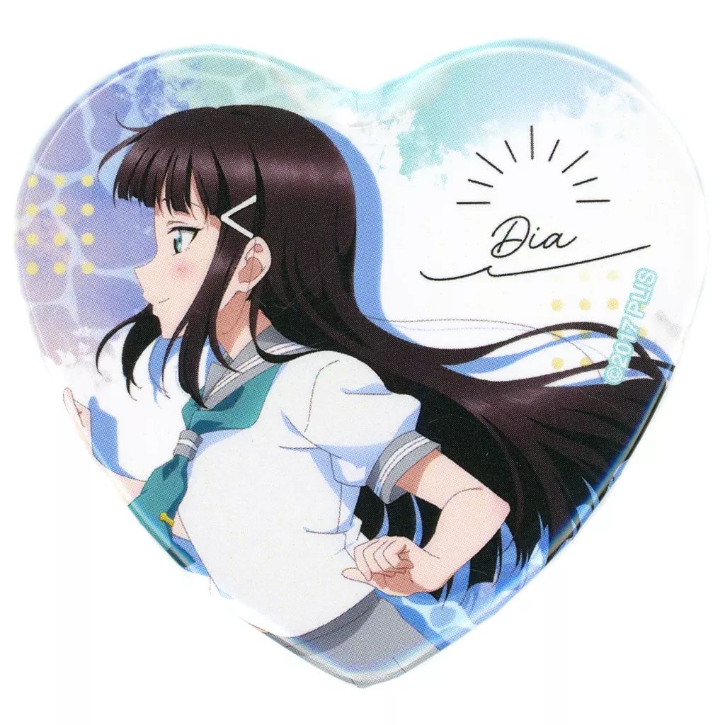 中古】バッジ・ピンズ 黒澤ダイヤ ハート型缶バッジ 「ラブライブ