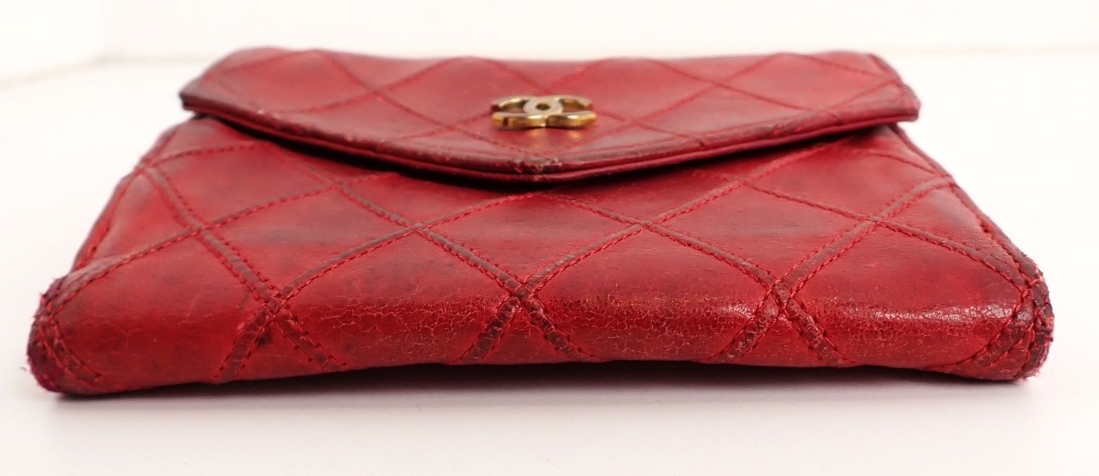 Chanel(シャネル) 二つ折り財布 レッド 赤 ココマーク キルティング