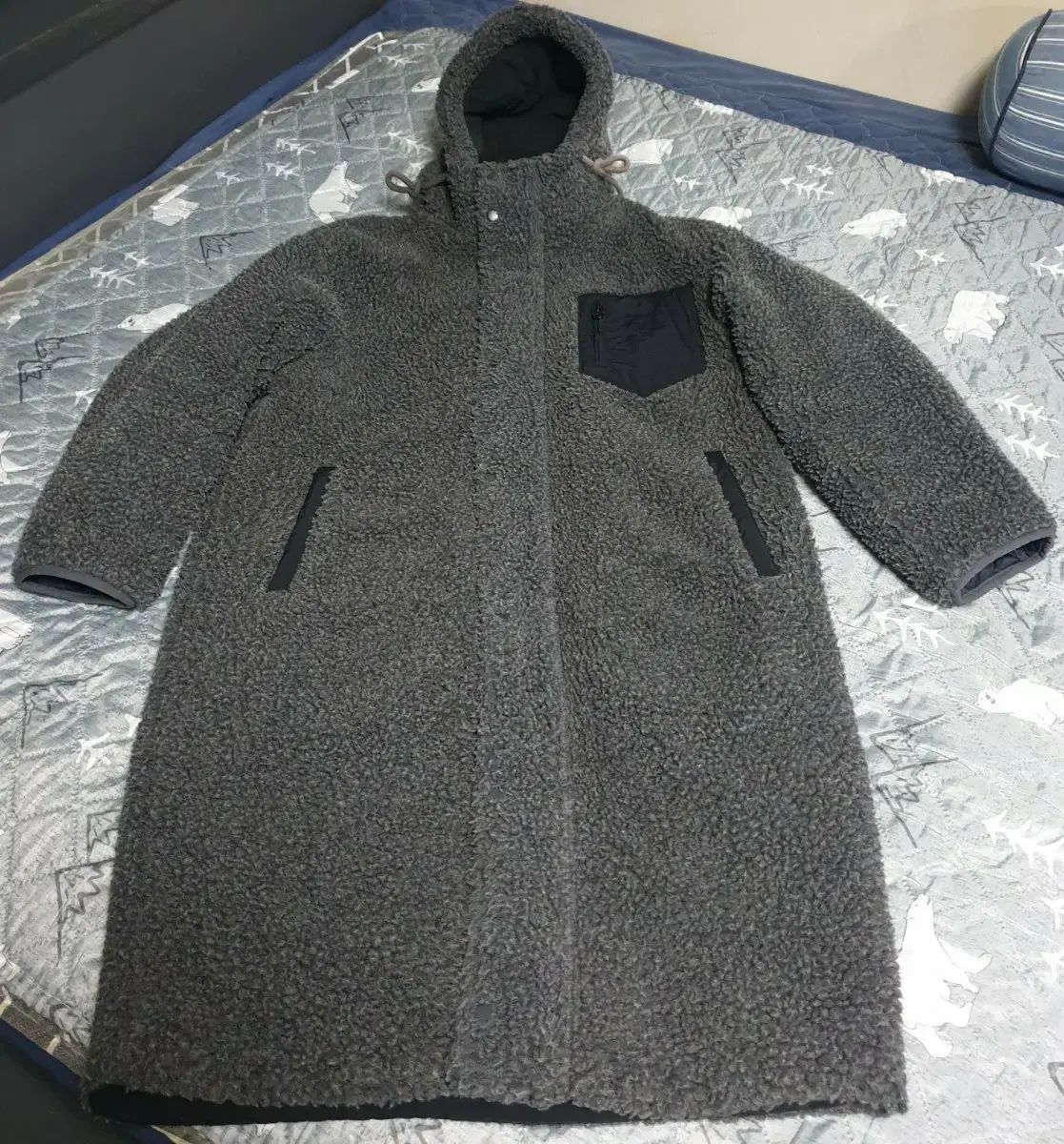 FRJ JEANS オーバーサイズ 裏キルティング Long ロング ボア コート (F)