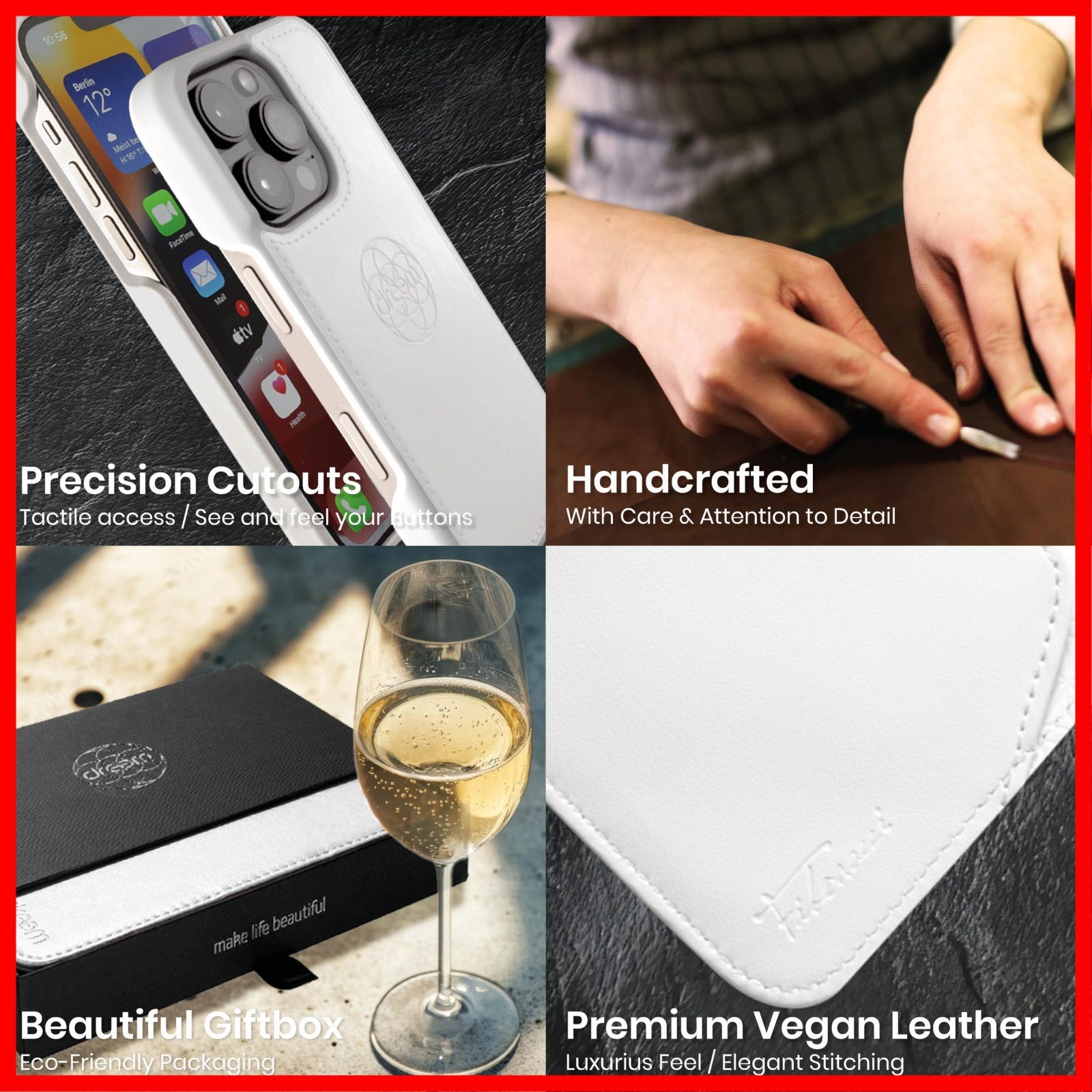 RFIDカード保護機能 2通りに使えるフリップスタンド付き