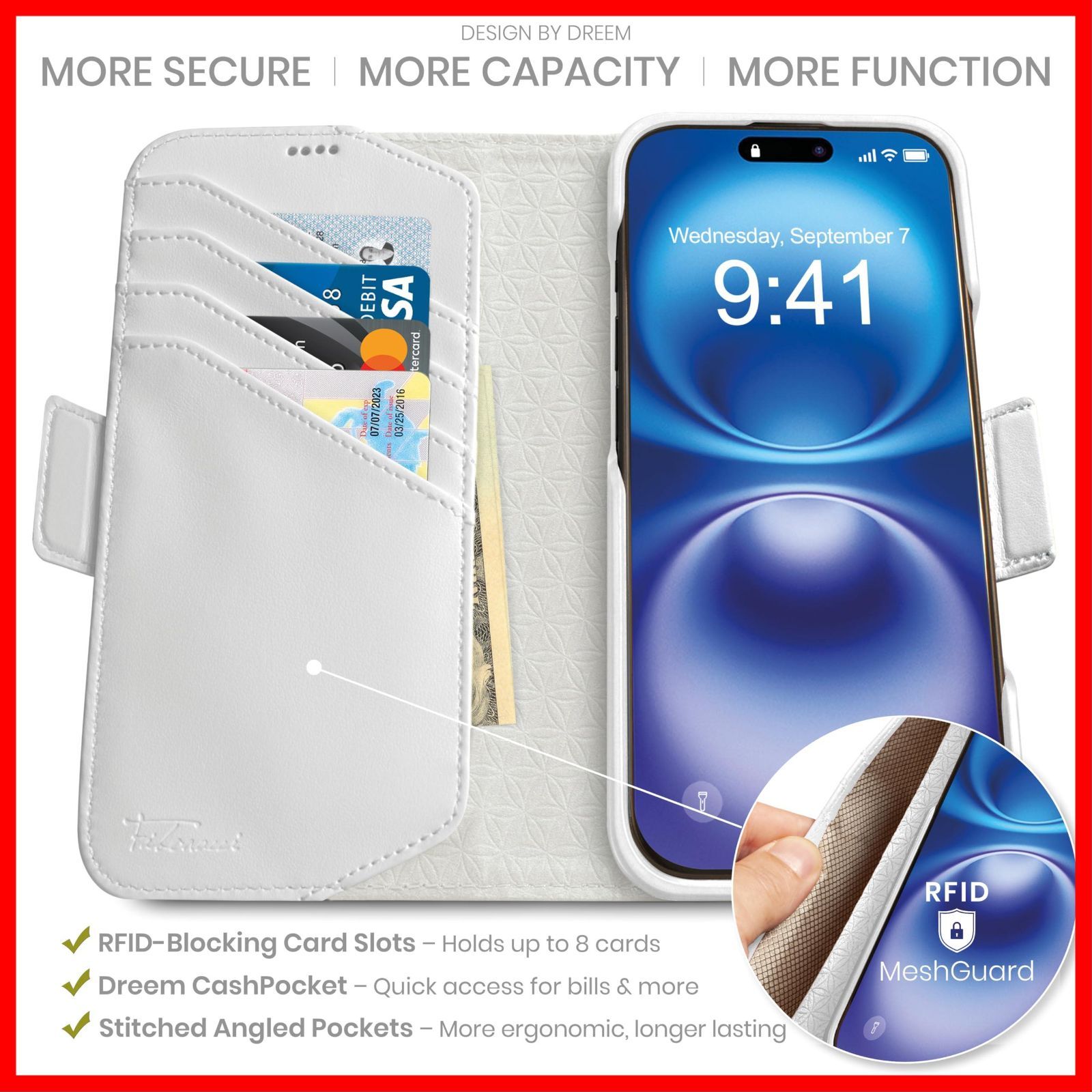 ヴィーガンレザー製 マグネット着脱式