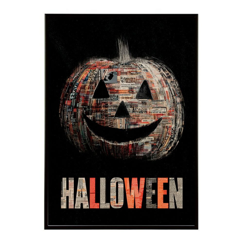ウォールデコレーション 【B1サイズ（約73x103cm）】【lm-poster-1489】【フレーム付き】ハロウィーン Halloween ハロウィン Hallowe'en カボチャ ジャックオーランタン ポスター オレンジ パンプキン インテリア