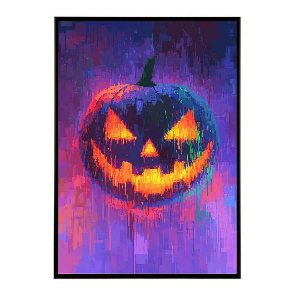 【B2サイズ（約51x73cm）】【lm-poster-1493】【フレーム付き】ハロウィーン Halloween ハロウィン Hallowe'en カボチャ ジャックオーランタン ポスター オレンジ パンプキン インテリア