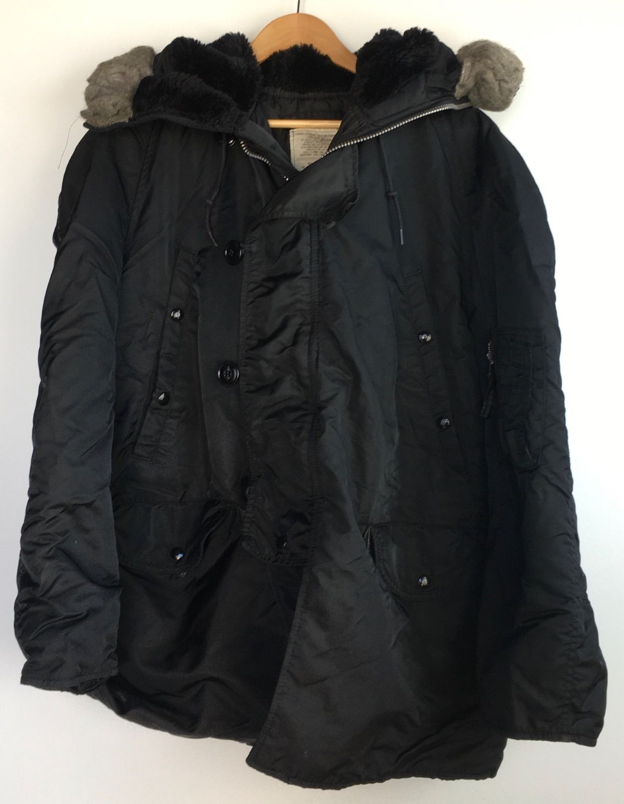 80年代 旧タグ アルファインダストーリーズ N-3 B フライトジャケット メンズ M ブラック