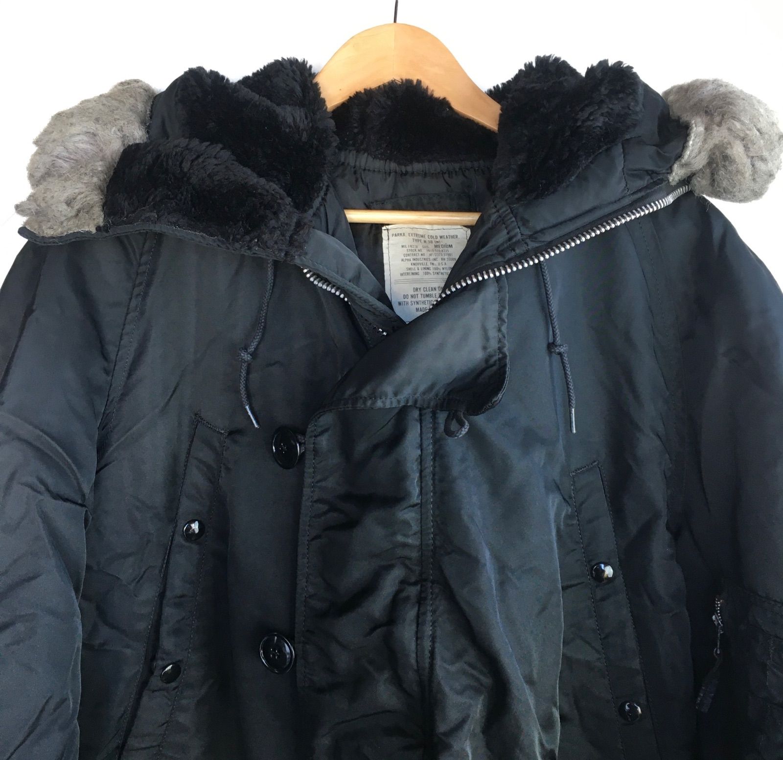 80年代 旧タグ アルファインダストーリーズ N-3 B フライトジャケット メンズ M ブラック MA-1 フライトジャケット ジャケット アウター メンズ