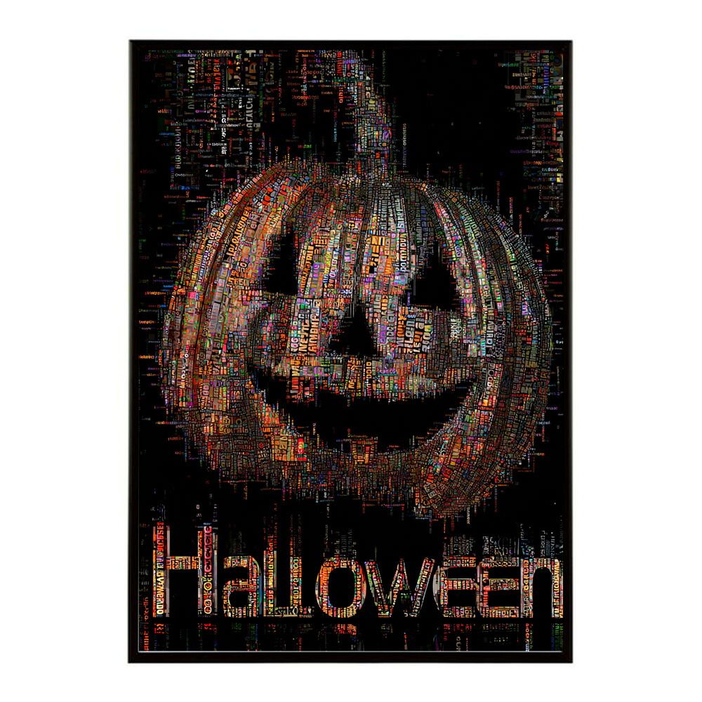 【B2サイズ（約51x73cm）】【lm-poster-1534】【フレーム付き】ハロウィーン Halloween ハロウィン Hallowe'en カボチャ ジャックオーランタン ポスター オレンジ パンプキン インテリア