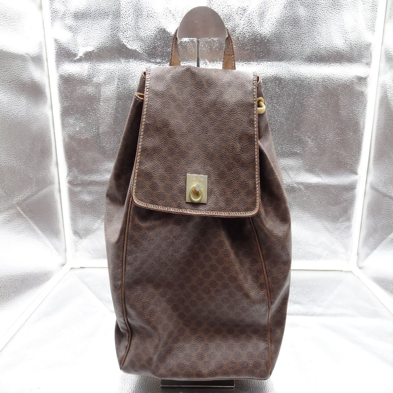CELINE セリーヌ マカダム柄 リュック M14 ゴールド金具 バックパック 