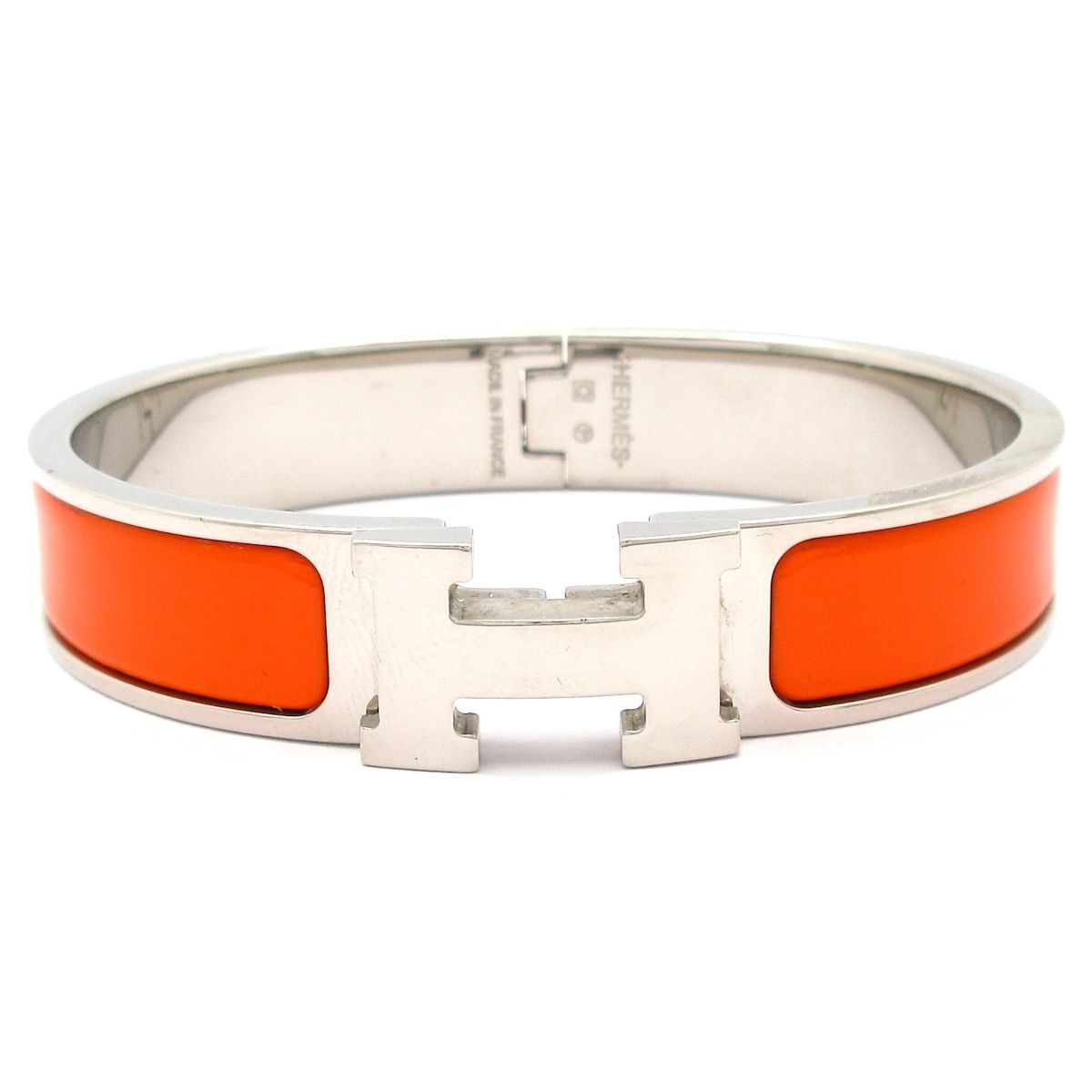 HERMES(エルメス) バングル美品 クリックH シルバー×オレンジ - メルカリ