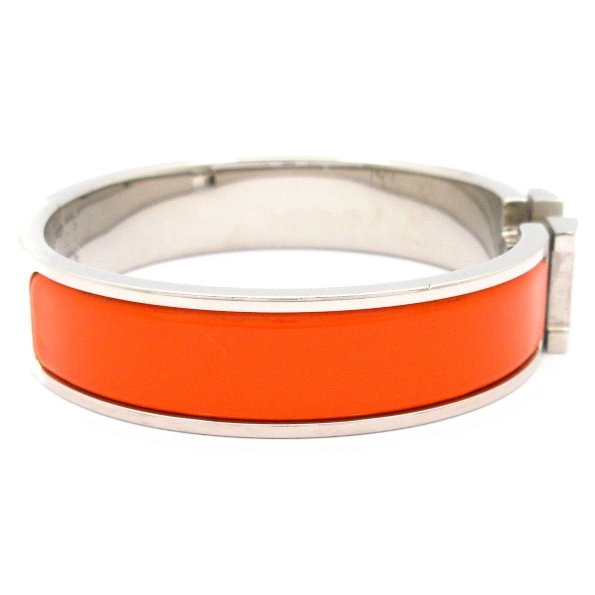 HERMES エルメス エマイユ バングル シルバー オレンジ 極美品☆ HERMES(エルメス) バングル美品 クリックH シルバー×オレンジ - メルカリ