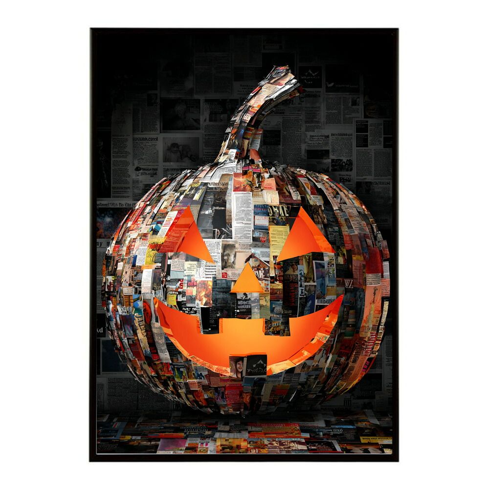 【B3サイズ（約36x51cm）】【lm-poster-1540】【フレーム付き】ハロウィーン Halloween ハロウィン Hallowe'en カボチャ ジャックオーランタン ポスター オレンジ パンプキン インテリア