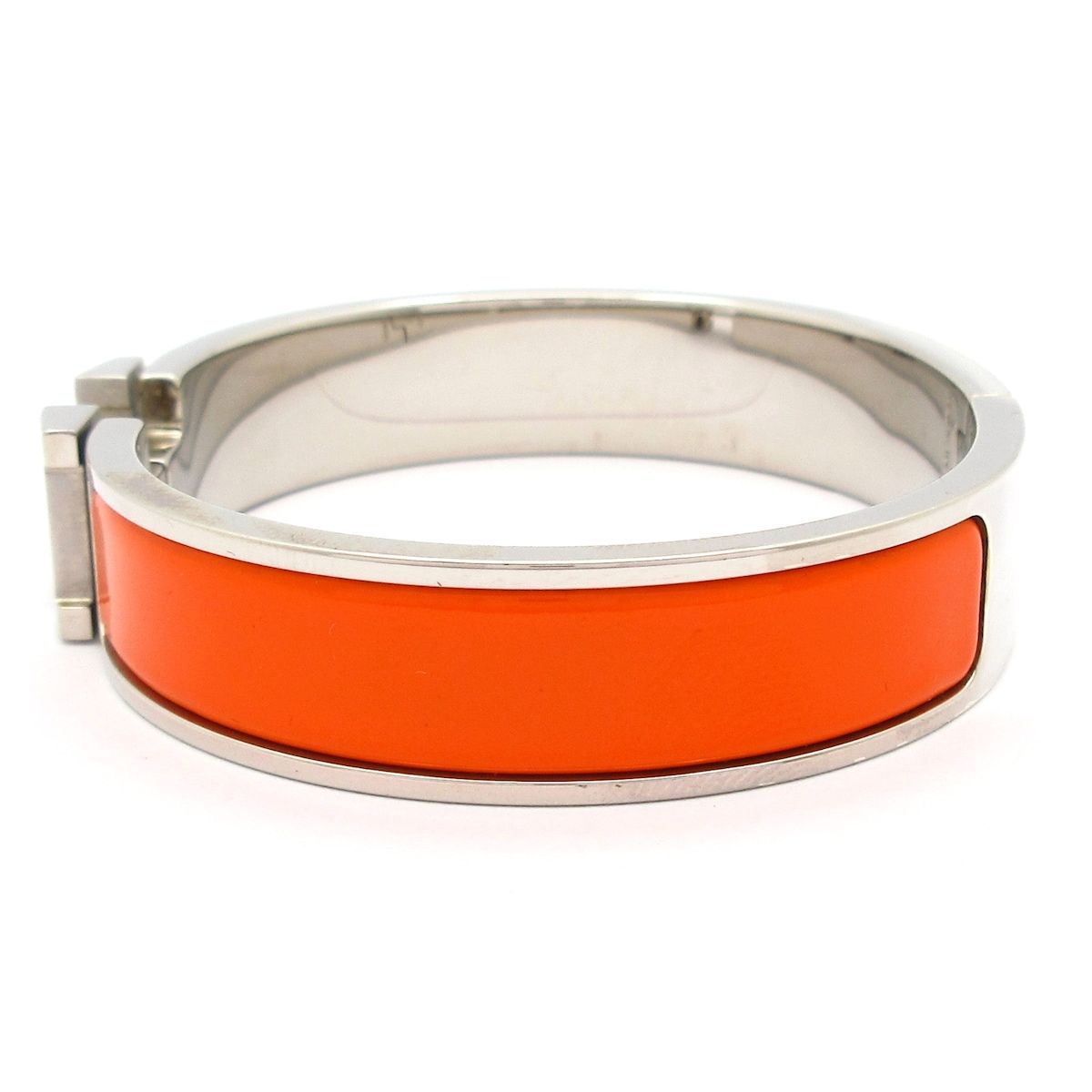 HERMES エルメス エマイユ バングル シルバー オレンジ 極美品☆ HERMES(エルメス) バングル美品 クリックH シルバー×オレンジ - メルカリ