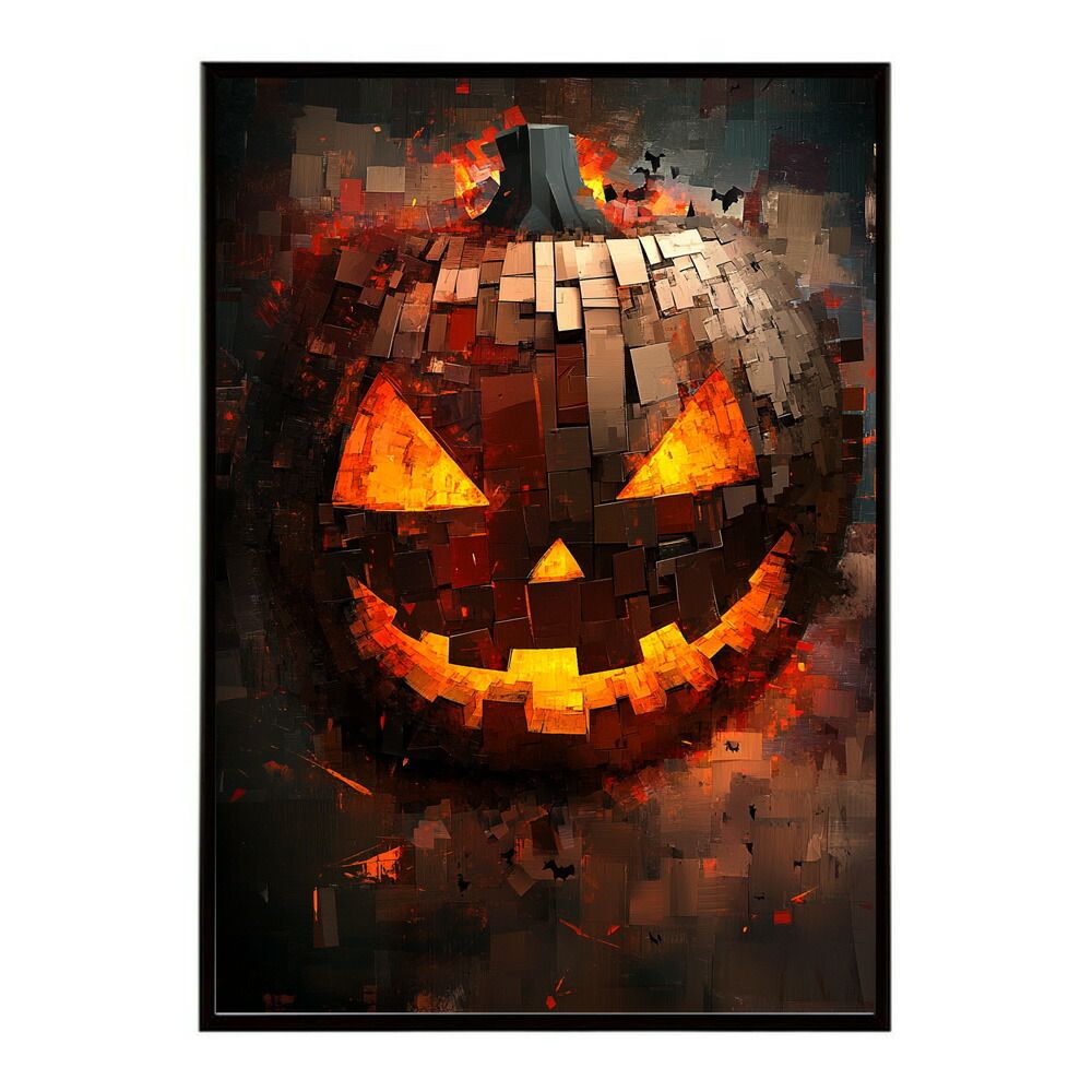 【B3サイズ（約36x51cm）】【lm-poster-1544】【フレーム付き】ハロウィーン Halloween ハロウィン Hallowe'en カボチャ ジャックオーランタン ポスター オレンジ パンプキン インテリア