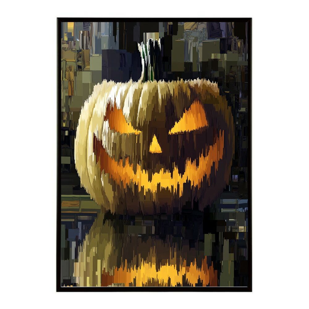  【A0サイズ（約84x119cm）】【lm-poster-1547】【フレーム付き】ハロウィーン Halloween ハロウィン Hallowe'en カボチャ ジャックオーランタン ポスター オレンジ パンプキン インテリア レリーフ・アート