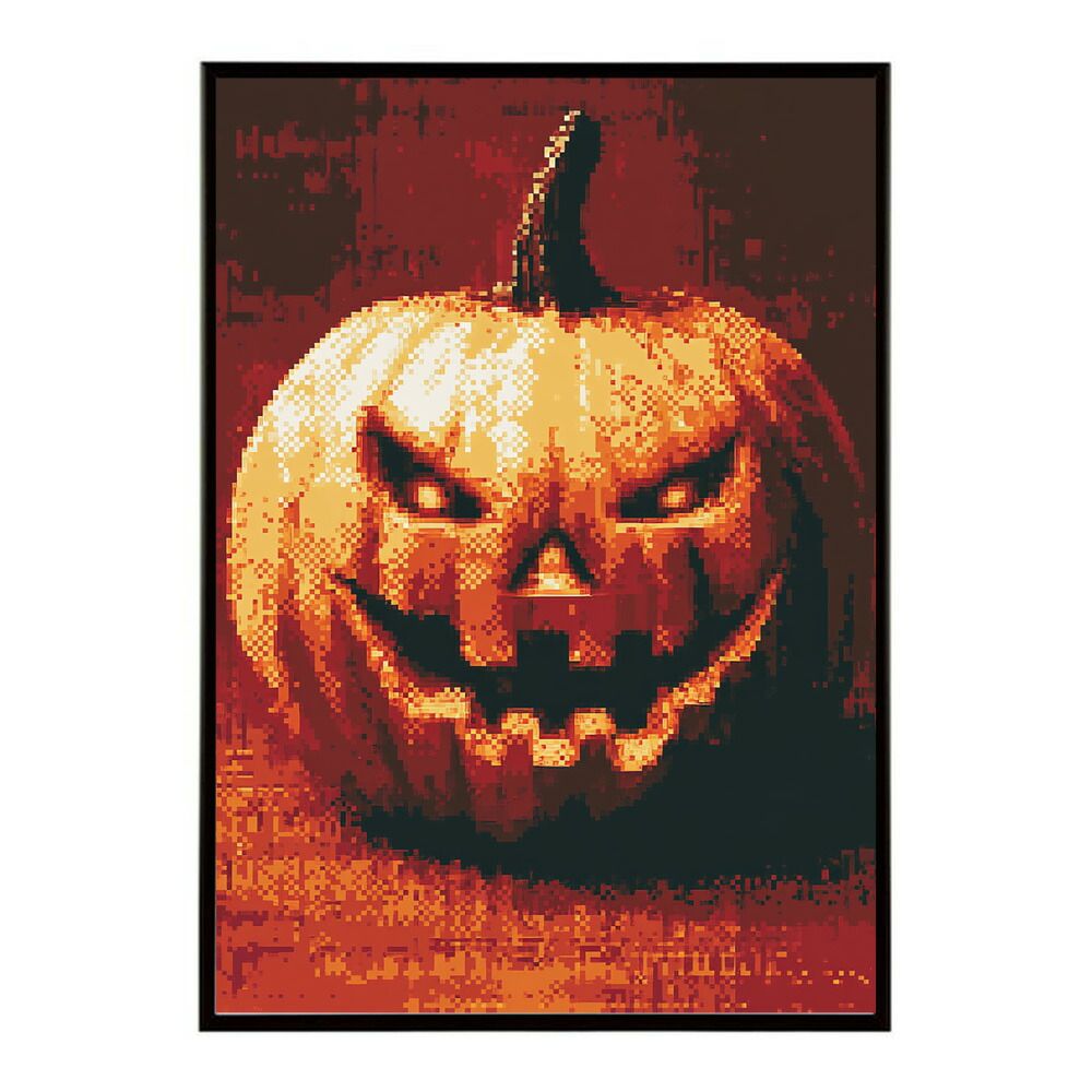 【B2サイズ（約51x73cm）】【lm-poster-1560】【フレーム付き】ハロウィーン Halloween ハロウィン Hallowe'en カボチャ ジャックオーランタン ポスター オレンジ パンプキン インテリア