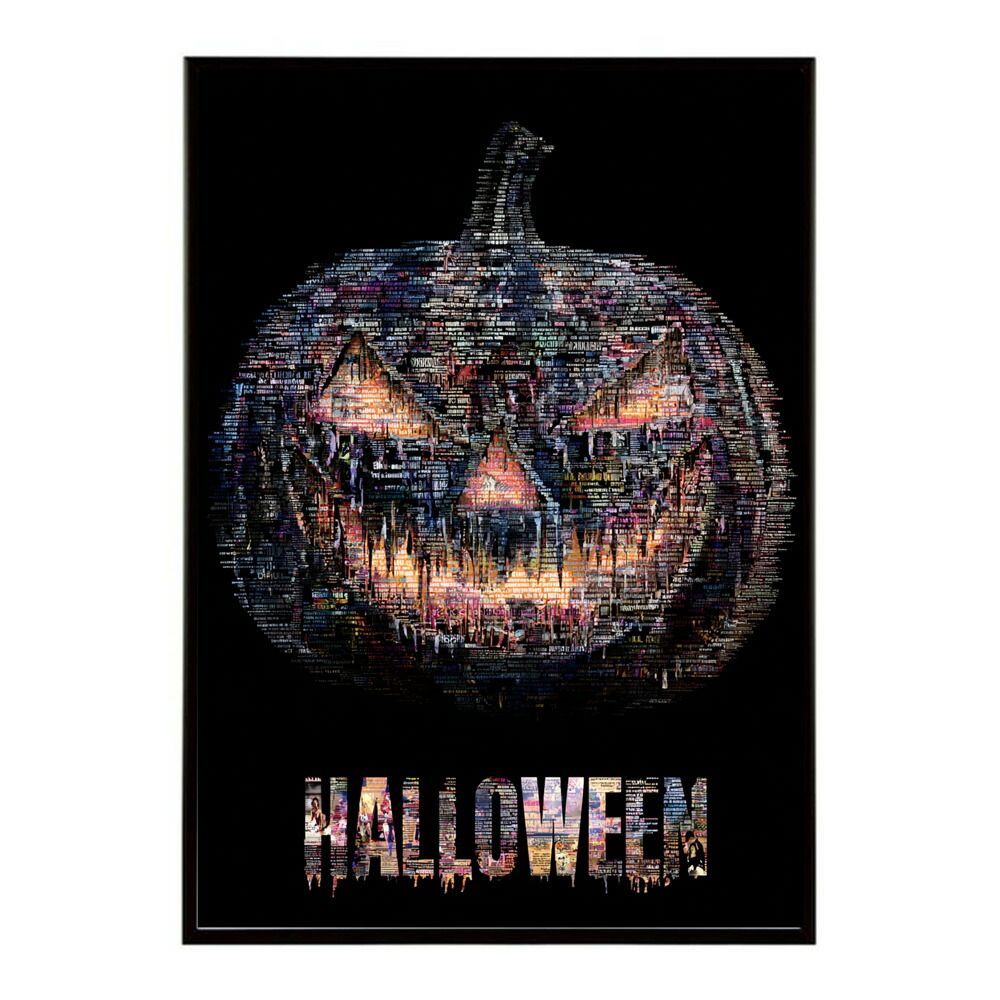 【B3サイズ（約36x51cm）】【lm-poster-1576】【フレーム付き】ハロウィーン Halloween ハロウィン Hallowe'en カボチャ ジャックオーランタン ポスター オレンジ パンプキン インテリア