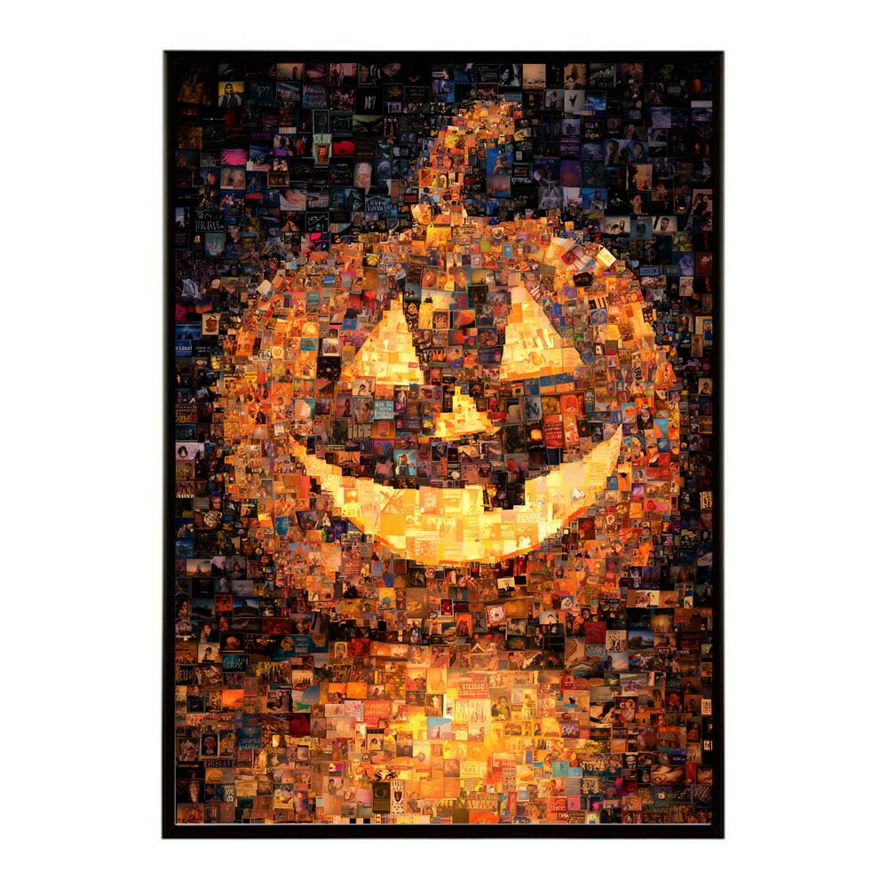 【B3サイズ（約36x51cm）】【lm-poster-1594】【フレーム付き】ハロウィーン Halloween ハロウィン Hallowe'en カボチャ ジャックオーランタン ポスター オレンジ パンプキン インテリア