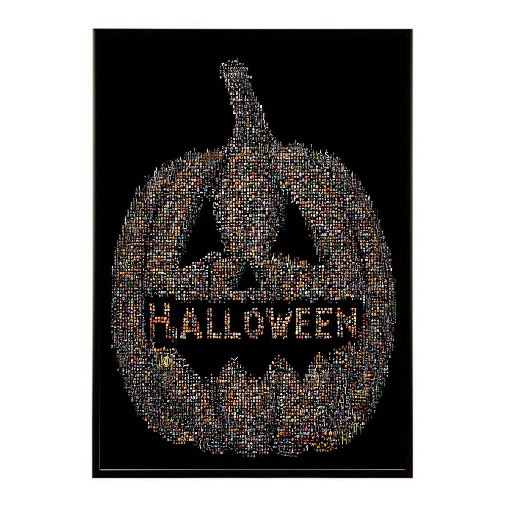 A2サイズ（約42x59cm）】【lh-poster-9828】【フレーム付き】ハロウィン halloween ハロウィーン カボチャ  ジャックオーランタン イベント 季節 子供 オレンジ 秋 ポスター インテリア, image size:1000x1000