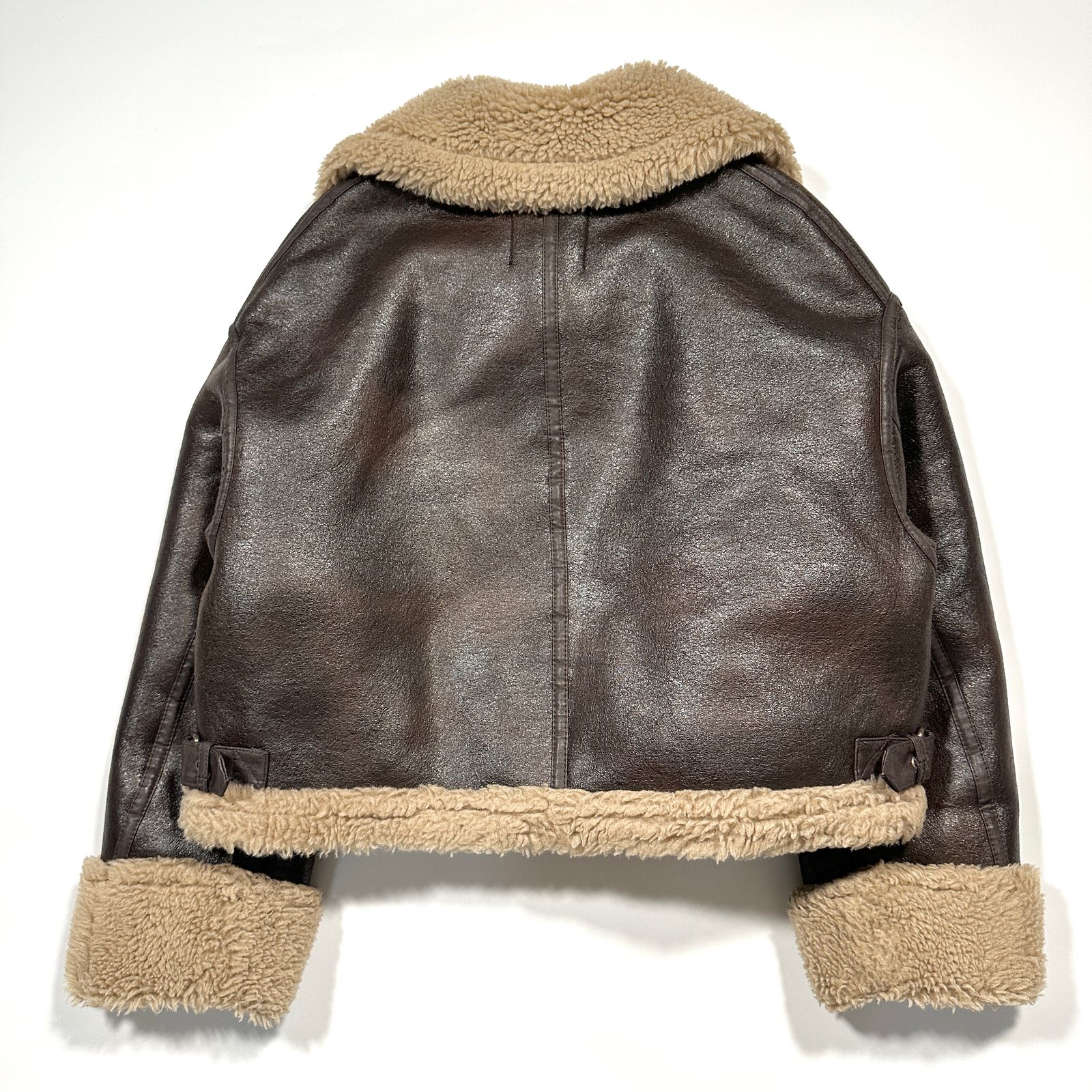 ザラ　ムートン ボア ダブルフェイスショートジャケット 美品 ZARA フェイクムートン ダブルフェイスショートジャケット ボア