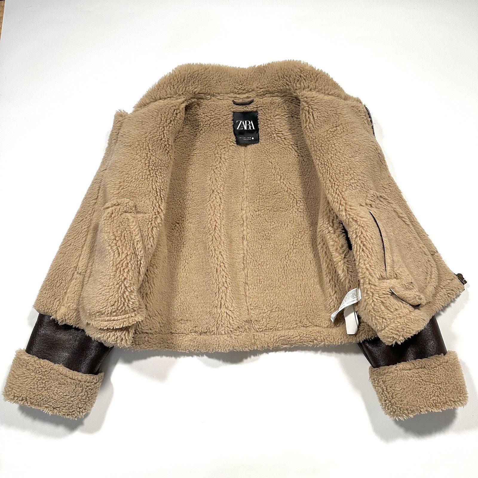 【完売品】ザラ ZARA ムートン ボア ダブルフェイスショートジャケット 美品 ZARA ザラ ZW COLLECTION ダブルフェイス ライダースジャケット