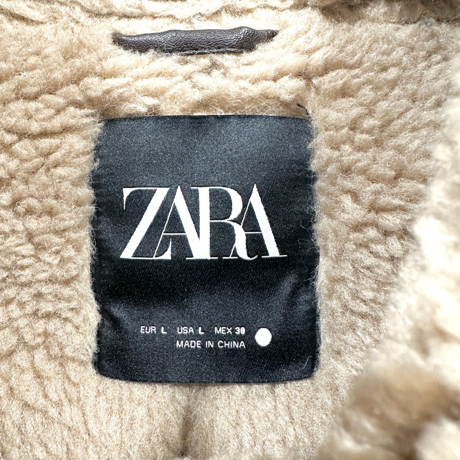 未使用級 ZARA フェイクムートン フライト ボア ダブル ジャケット 
