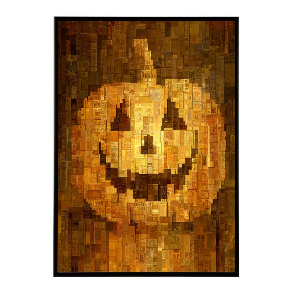 【A1サイズ（約59x84cm）】【lm-poster-1653】【フレーム付き】ハロウィーン Halloween ハロウィン Hallowe'en カボチャ ジャックオーランタン ポスター オレンジ パンプキン インテリア