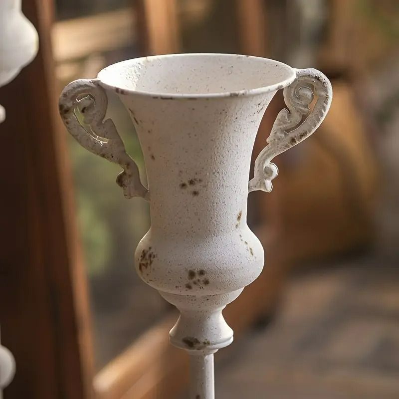 プランター ヨーロピアン レトロ アイアン ヴィンテージ調 ホワイト