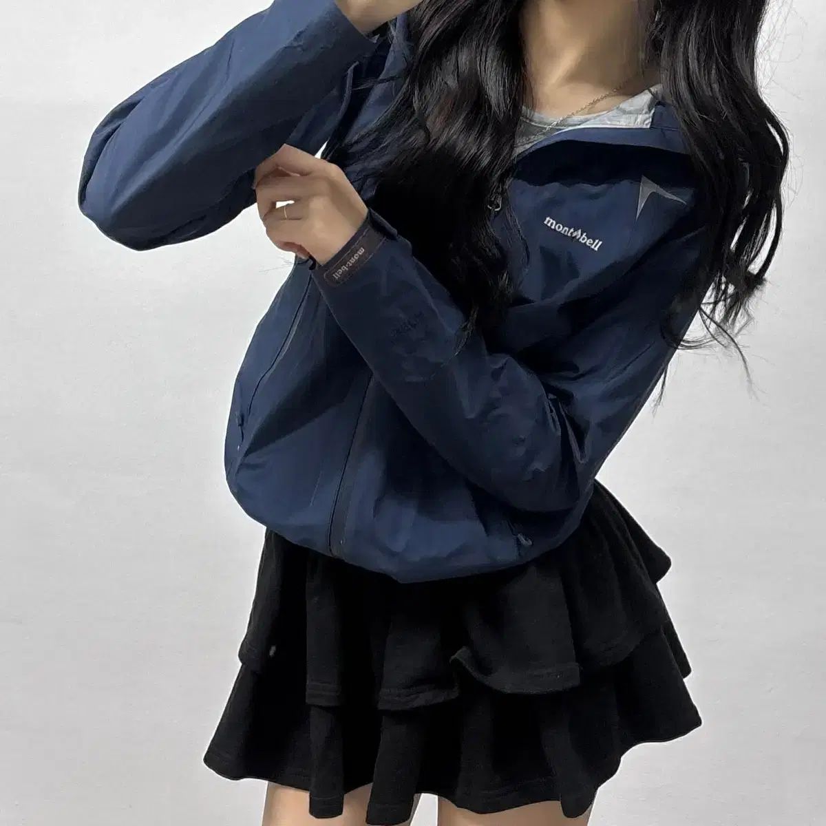 mont bell モンベル ゴアテックス ネイビー ガールズ ウィンドブレーカー ジャケット